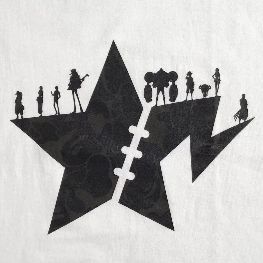 Bape BAPE × One piece BAPE STA silhouette T-shirt a bathing ape Size US XL / EU 56 / 4 - 2 Thumbnail