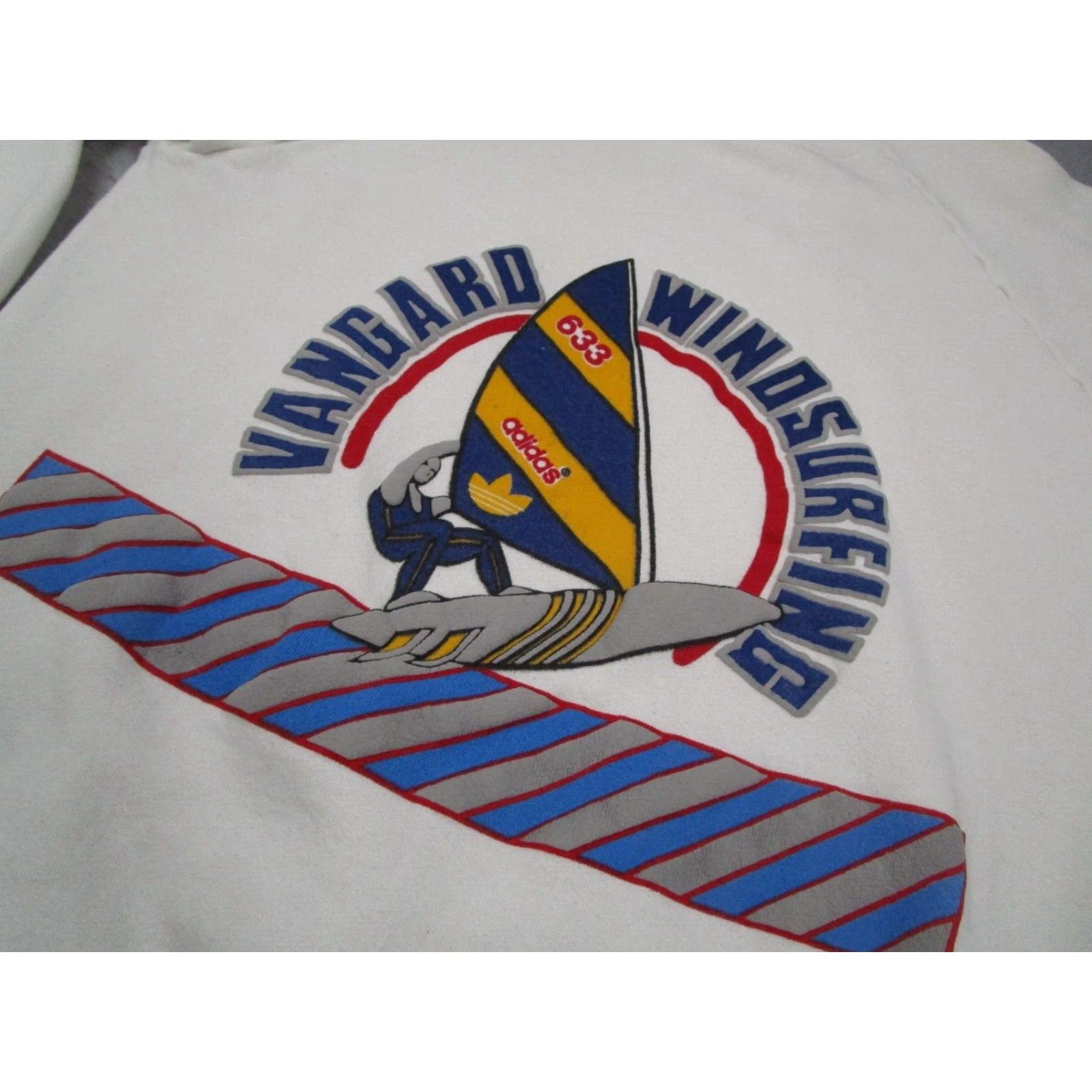 Fruit Of The Loom VINTAGE Vanguard Windsurfing Mens White Pullover FRUIT OF THE LOOM Sweatshirt L Size US L / EU 52-54 / 3 - 3 Thumbnail
