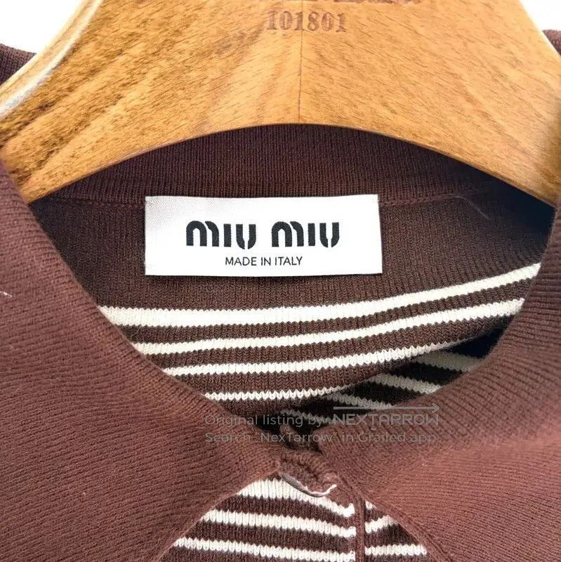 Miu Miu Miu Miu Brown Striped Women's Shirt . Size XXS / US 00 / IT 34 - 3 Thumbnail