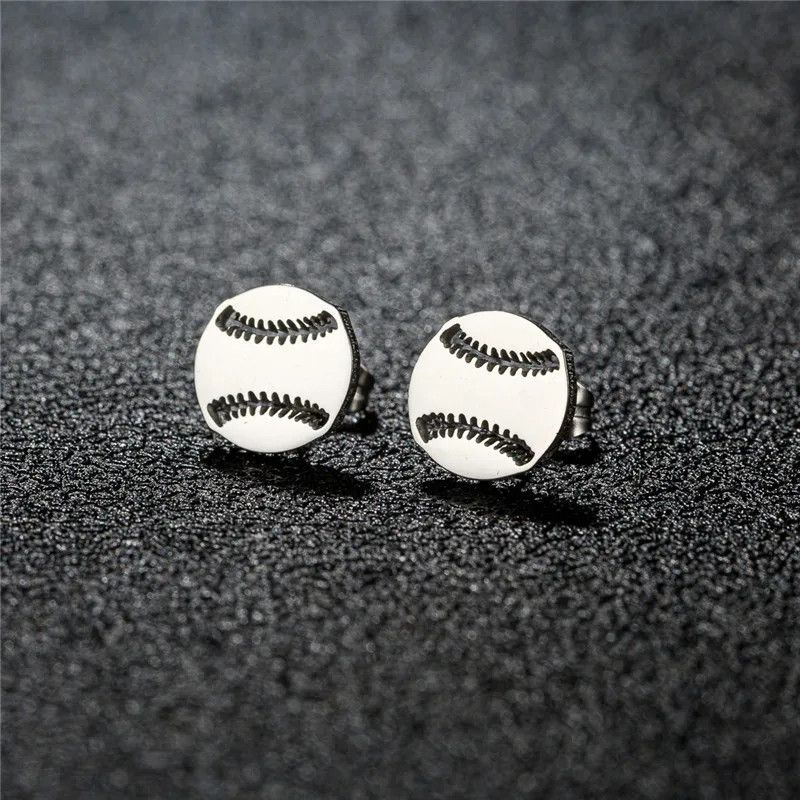 Jewelry Baseball Mini Stud Earrings Charm Earring Gift Size ONE SIZE - 1 Thumbnail