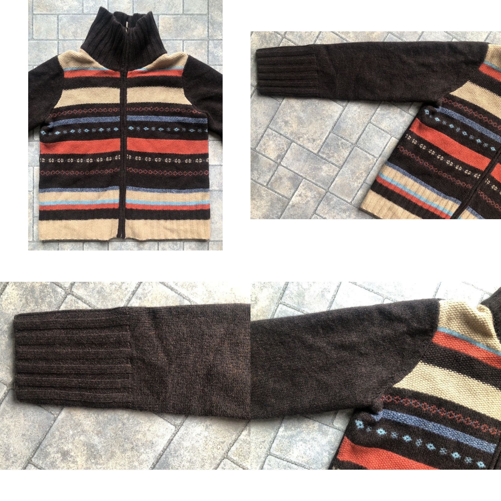 Liz Claiborne Crazy Horse Liz Claiborne Women’s Sweater Pullover L 100% Wool Brown 90s Hippie Classic Designer Size L / US 10 / IT 46 - 8 Thumbnail