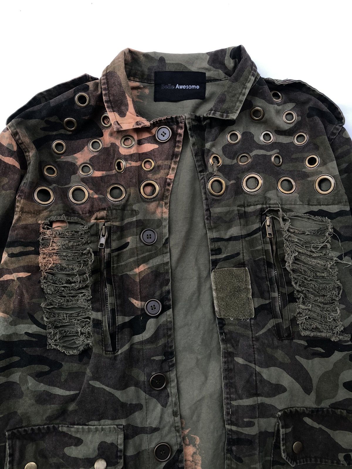 14th Addiction Vintage Rare Military Distressed Studded Jacket Punk Style Size US L / EU 52-54 / 3 - 6 Thumbnail