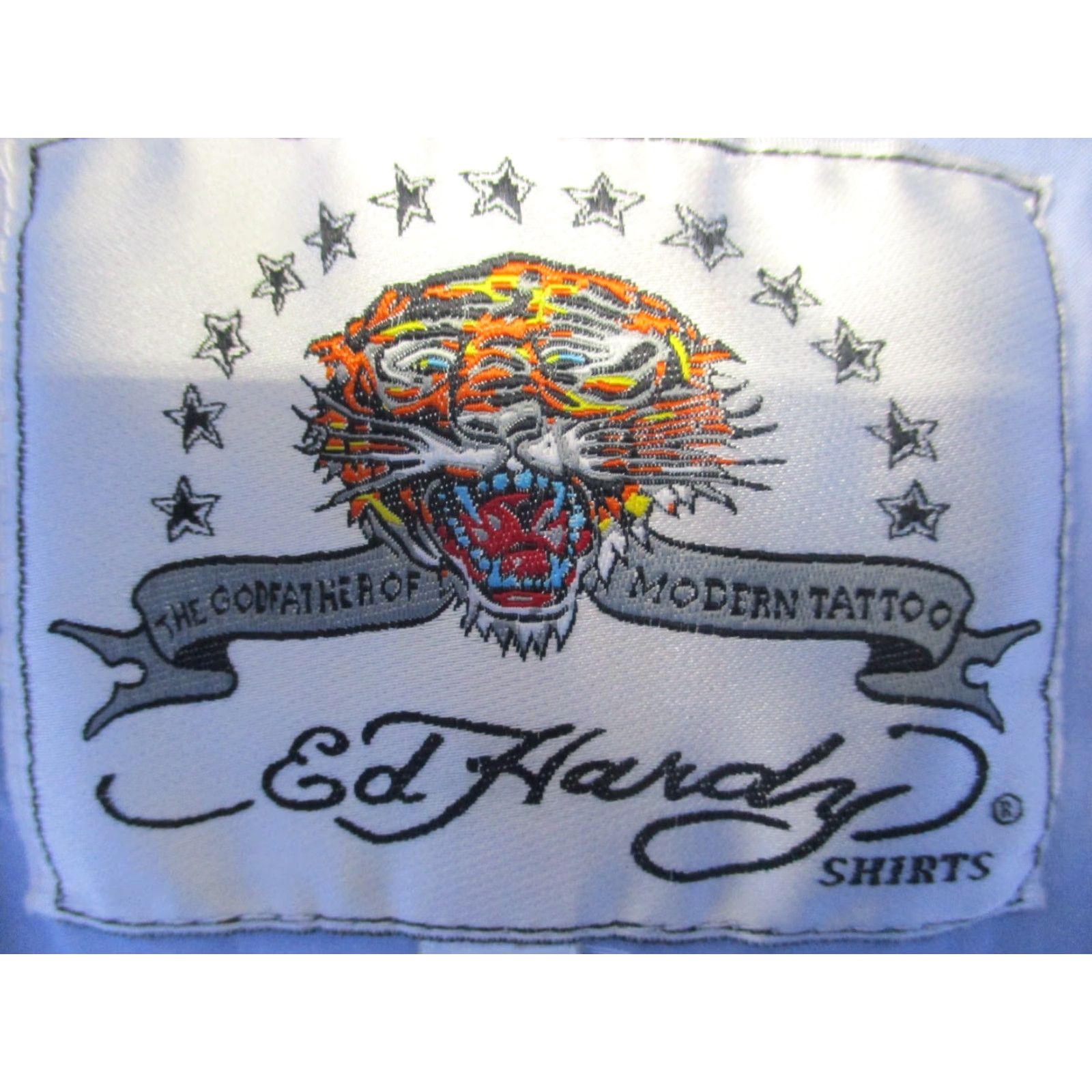 Ed Hardy VINTAGE Ed Hardy Shirt Large Embroidered Skull & Crossbones Mens Size US L / EU 52-54 / 3 - 5 Thumbnail