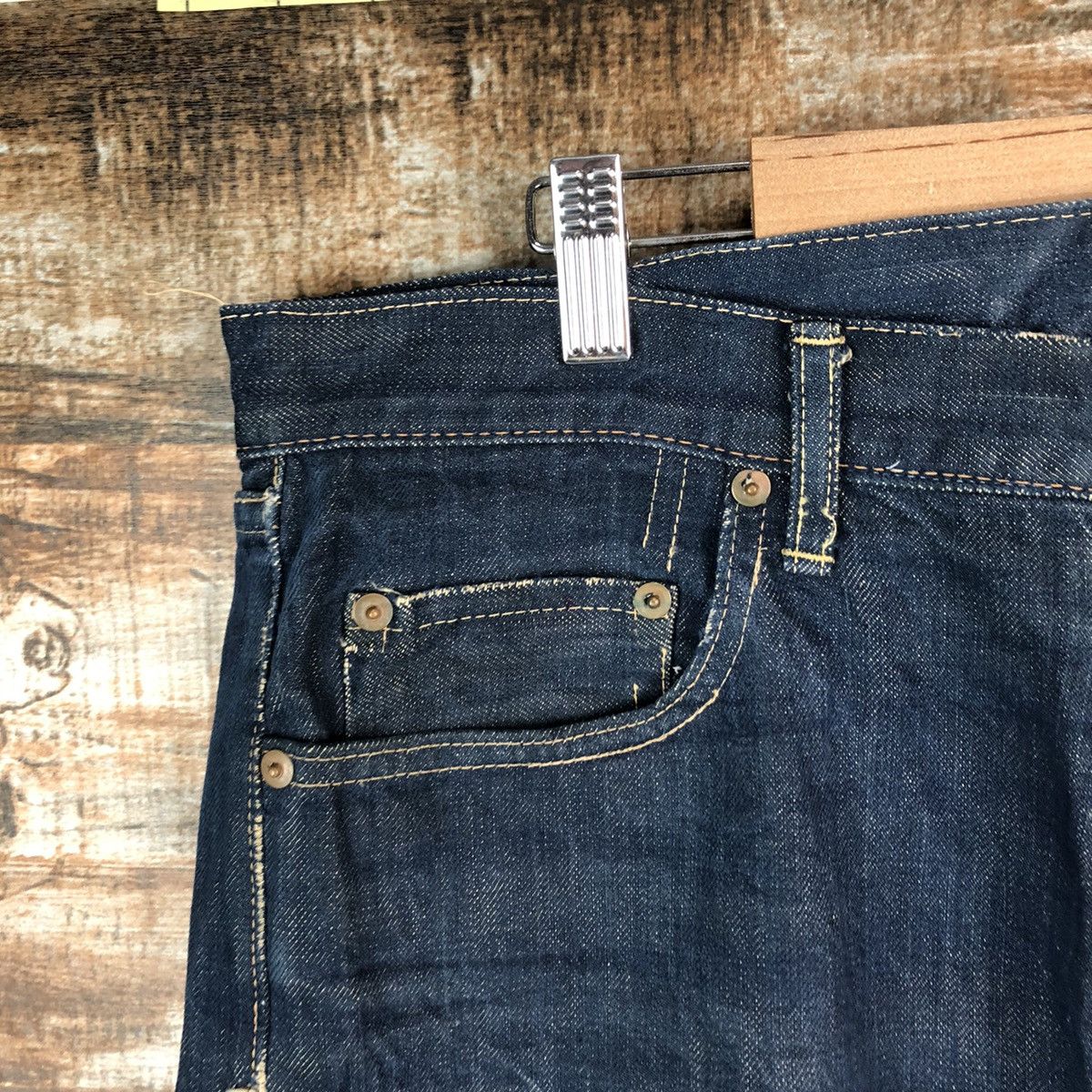 Okura Okura Blue Distressed ripped selvedge Denim Pants #A1444 Size US 35 - 8 Thumbnail
