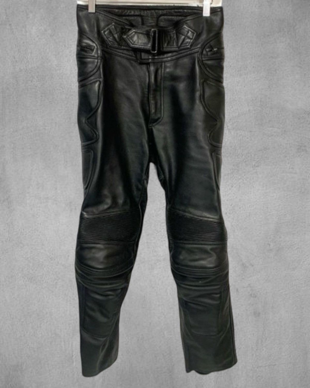 KADOYA BLACK cow leather ひっかえし overall 