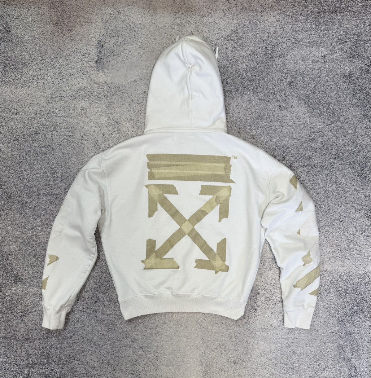 Off-White Off-White Tape Diag Arrows Hoodie White Beige Men S Portugal Size US S / EU 44-46 / 1 - 4 Thumbnail