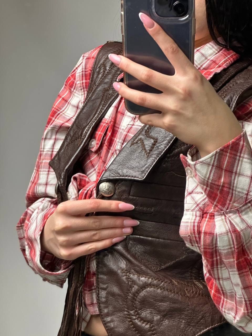 Cowboy Equipment 80s Cowboy Handmade Wester Leather Vest Mexico Vintage Spain Size S / US 4 / IT 40 - 10 Thumbnail