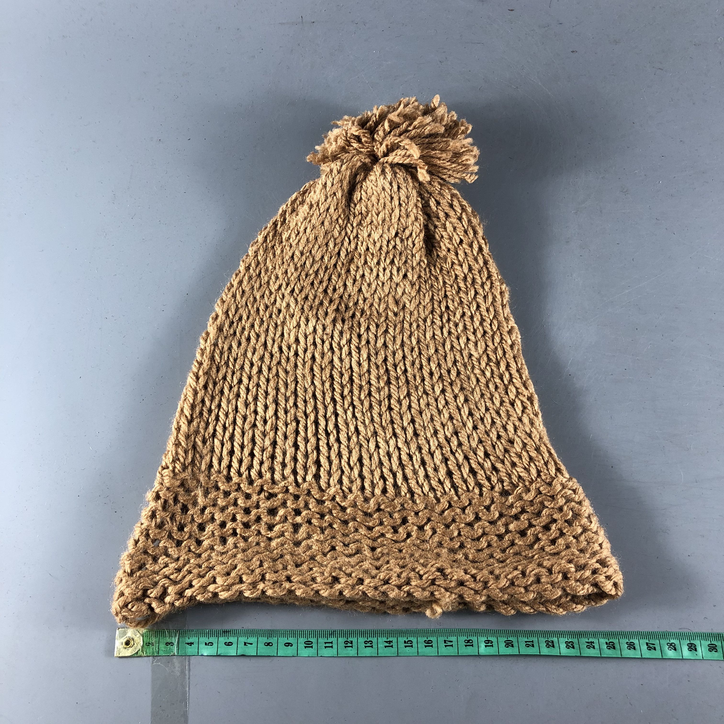Vintage Unknown Brown Knit Bobble Beanie Snowcap Snow Hat B1063 Size ONE SIZE - 3 Thumbnail