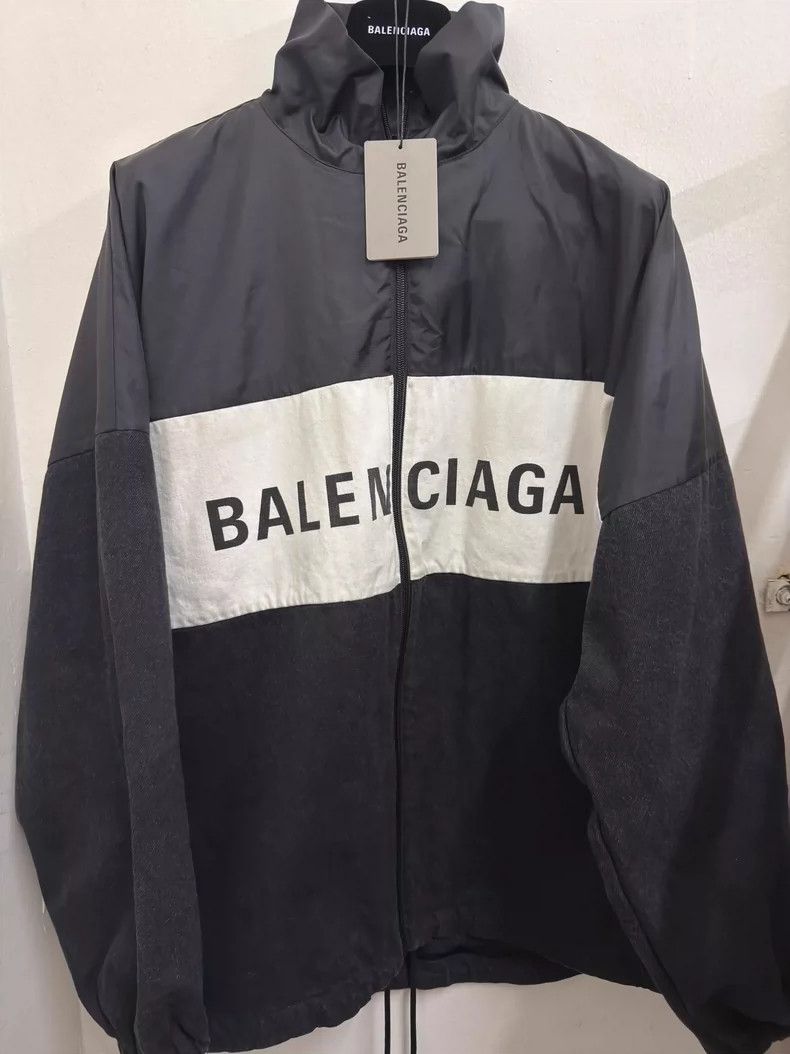 Balenciaga Balenciaga Logo denim paneled nylon jacket jacket Size XS / US 0-2 / IT 36-38 - 1 Thumbnail