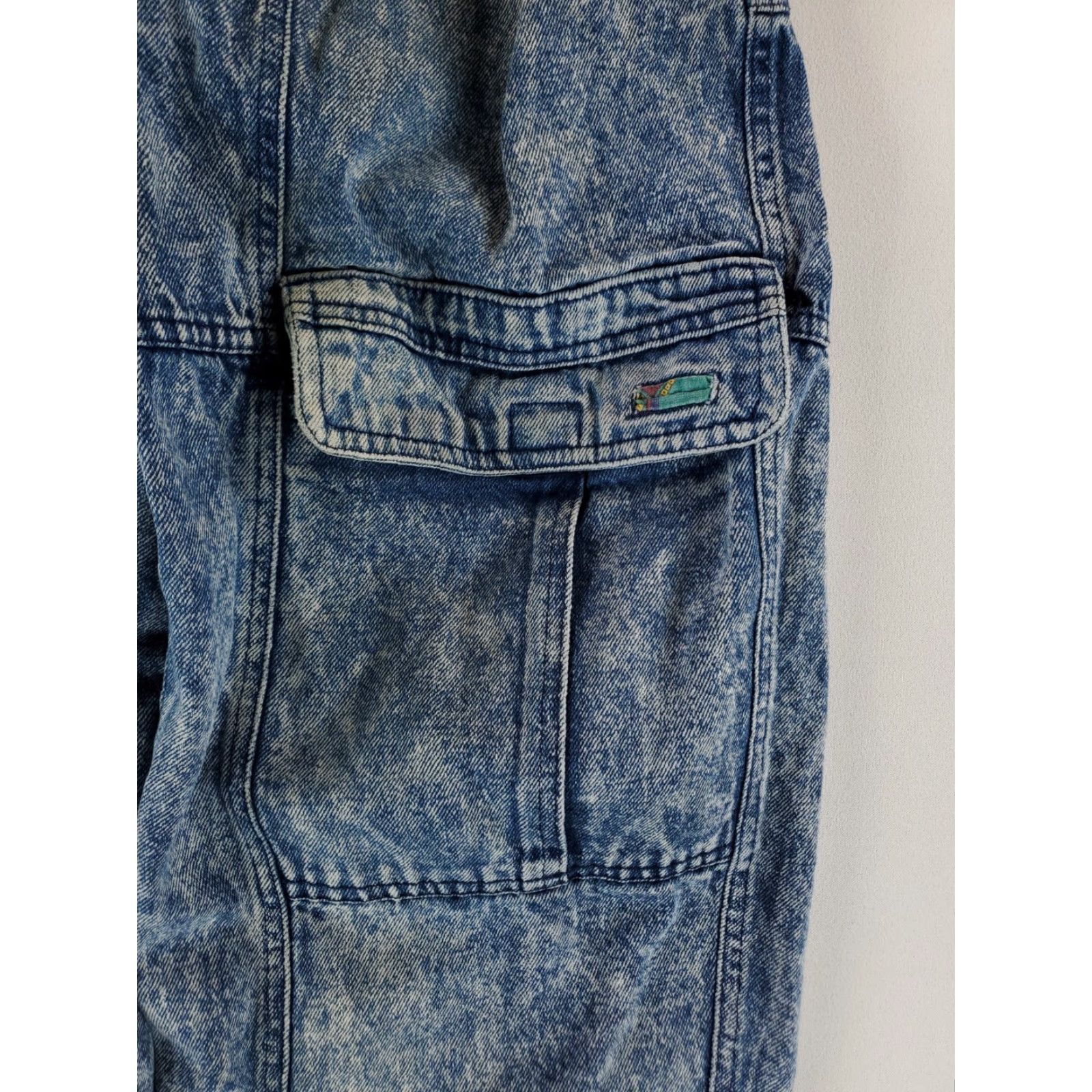 Bugle Boy VINTAGE Bugle Boy Jeans Cargo Acid Wash Mens 30 Long 33 Inseam Blue Wide-Leg 90s Mens Size US 30 / EU 46 - 2 Thumbnail
