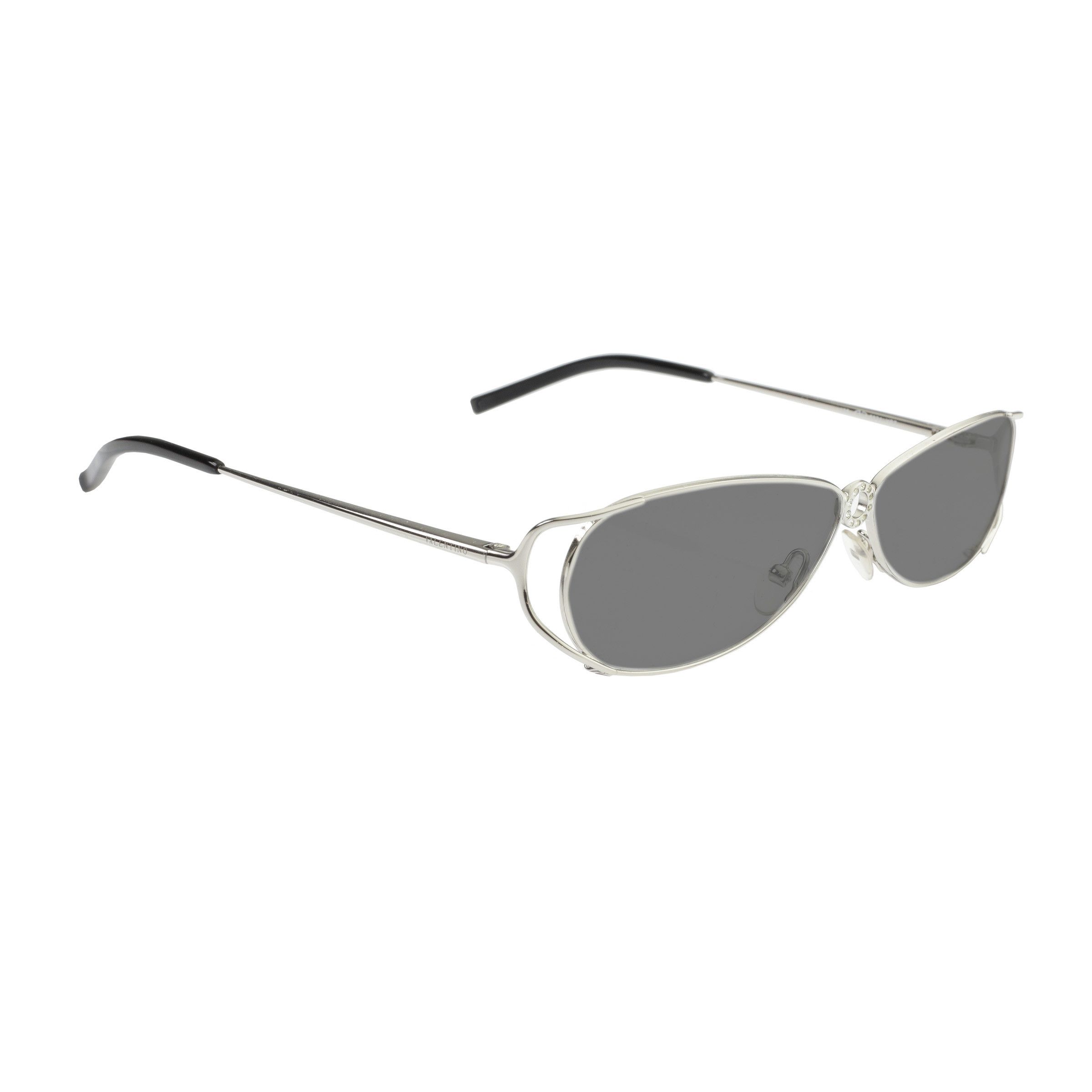 Valentino Valentino '90s Crystals Silver Frames Sunglasses Black Size ONE SIZE - 1 Thumbnail
