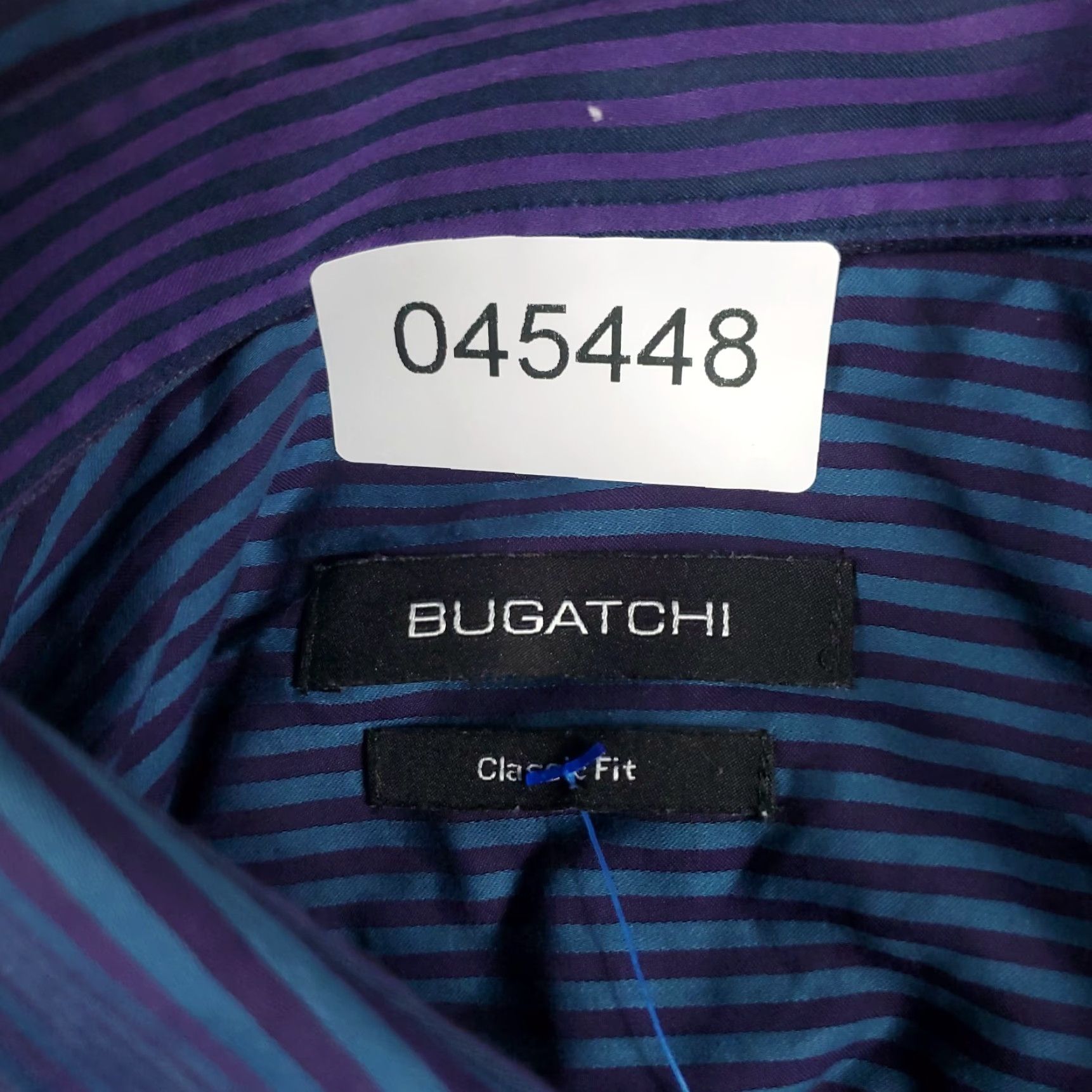 BUGATCHI Bugatchi Shirt Mens XL Blue Purple Striped Button-Up Long Sleeve Classic Fit Size US XL / EU 56 / 4 - 7 Thumbnail