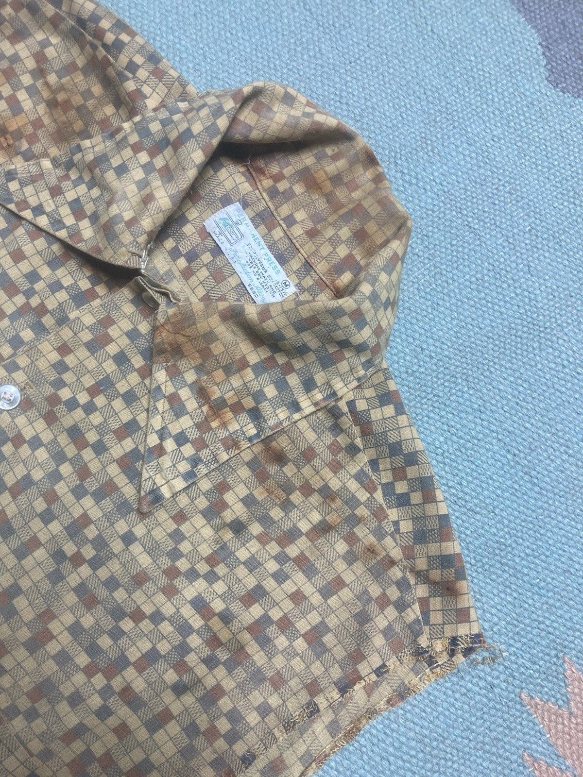 Vintage 70s sleeveless button shirt Kmart distressed thin checker M Size US M / EU 48-50 / 2 - 7 Thumbnail
