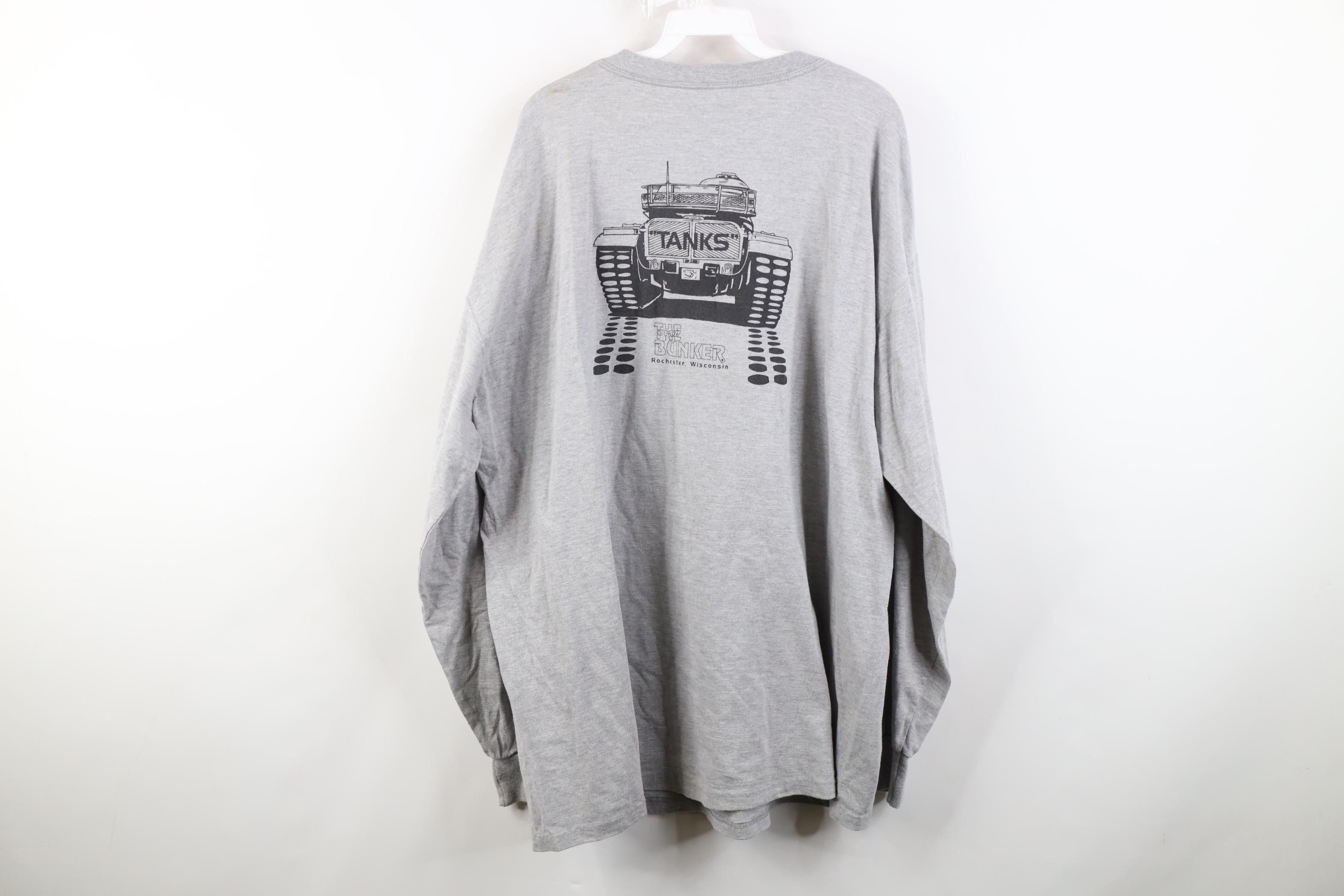 Vintage Vintage 90s Y2K Wisconsin Tank Long Sleeve T-Shirt Gray Size US XXL / EU 58 / 5 - 10 Thumbnail