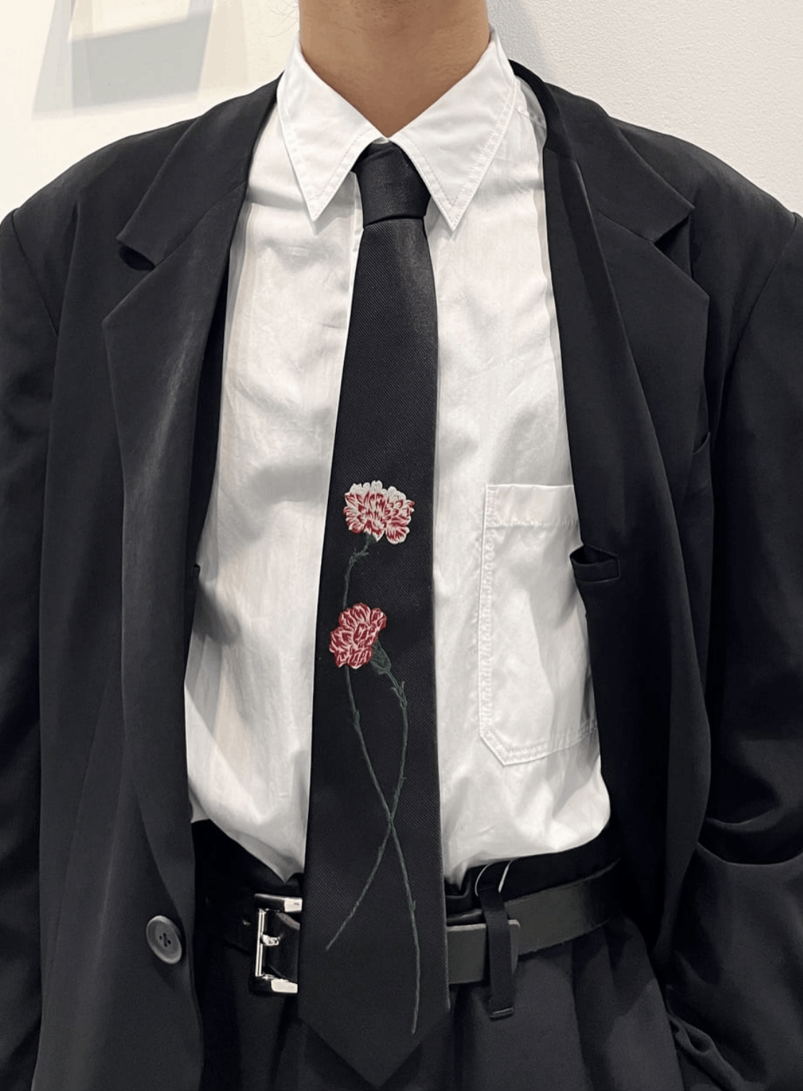 Yohji Yamamoto Yohji Yamamoto HOMME - FLORAL PATTERN DERBY TIE Size ONE SIZE - 9 Thumbnail