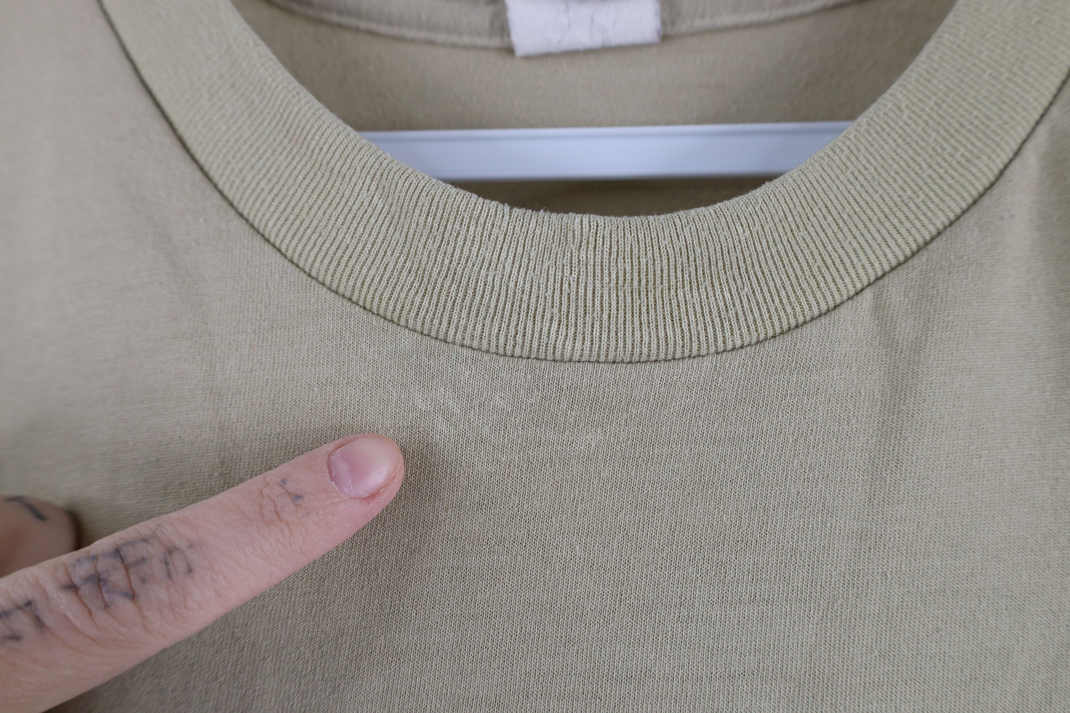 Vintage Vintage 90s Streetwear Blank Short Sleeve T-Shirt Beige USA Size US L / EU 52-54 / 3 - 4 Thumbnail