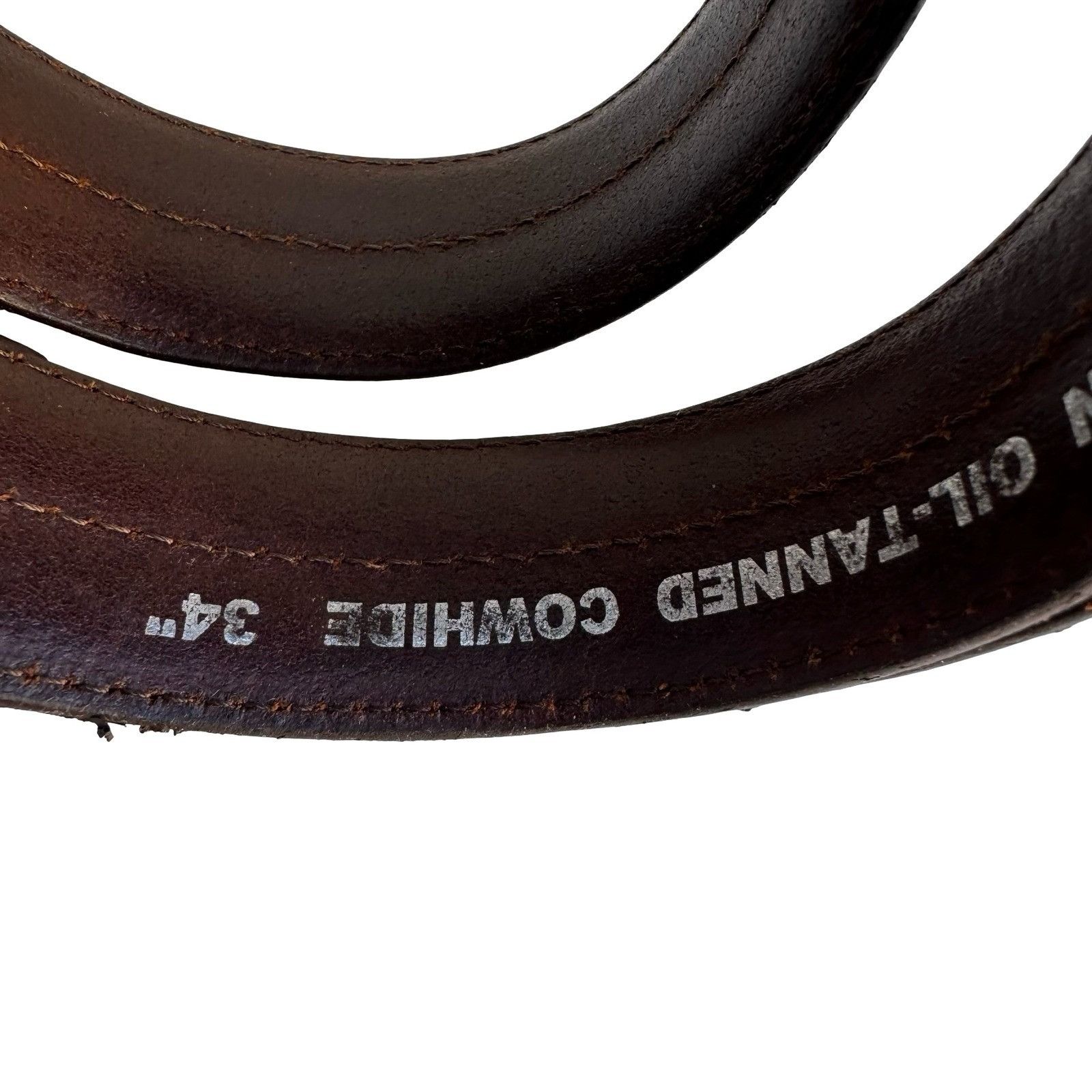 Other HJ-20 Italian Oil-Tanned Cowhide Leather Belt Brown Size 34 Size 34 - 3 Thumbnail