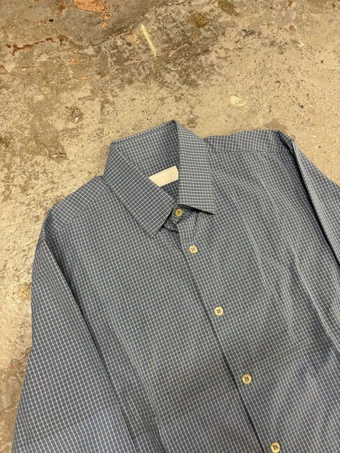 Prada 2000s Prada Blue Gradient Checkered Shirt Size US M / EU 48-50 / 2 - 5 Thumbnail