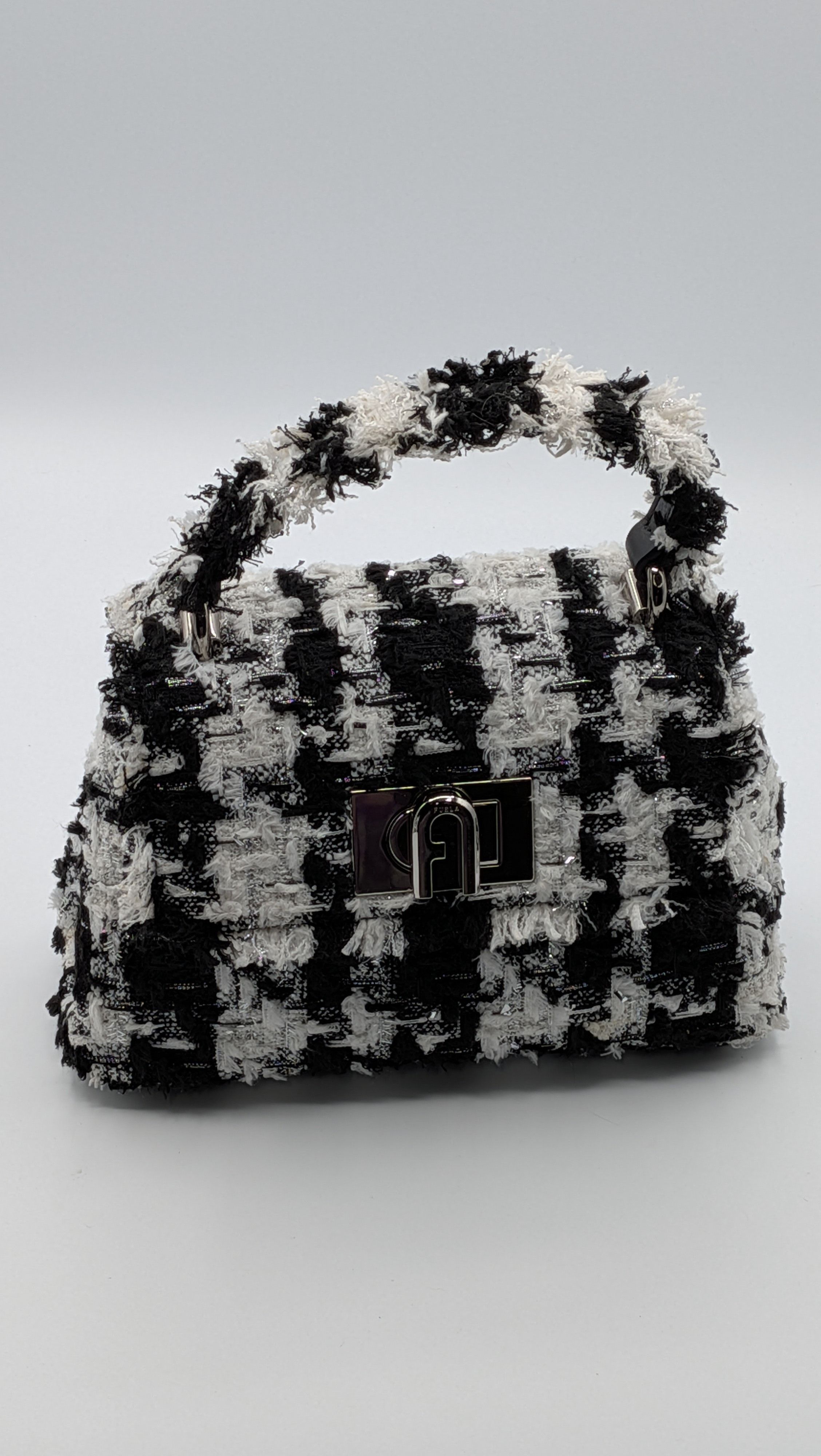 Furla Furla 1927 Mini Top Handle Bag Houndstooth Tweed Toni Talco Size ONE SIZE - 1 Thumbnail