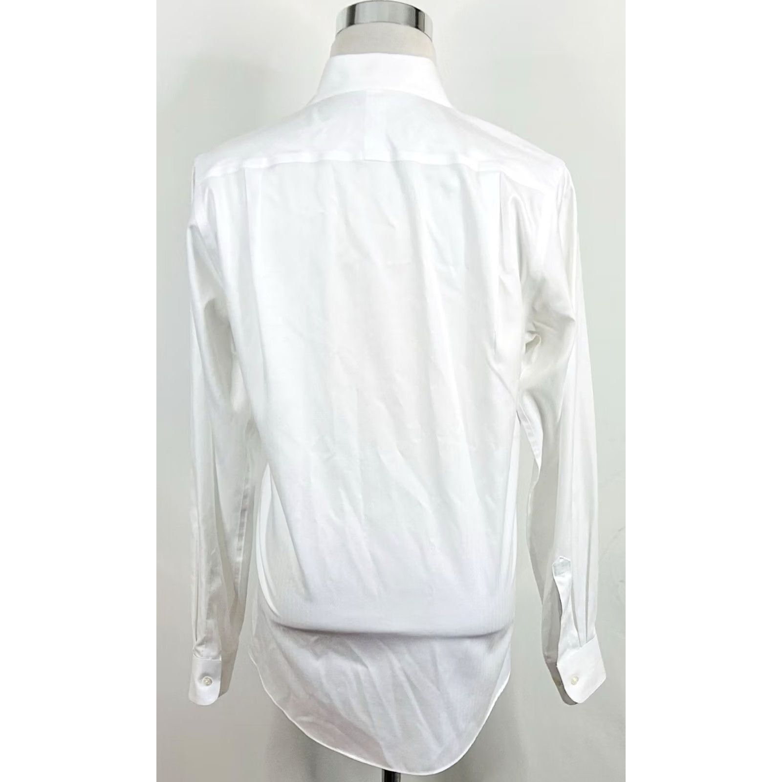Joseph Abboud Joseph Abboud Dress Shirt White Herringbone 100% Cotton 15 34/35 No Wrinkles Formal Business Men Shirt Size 40R - 5 Thumbnail