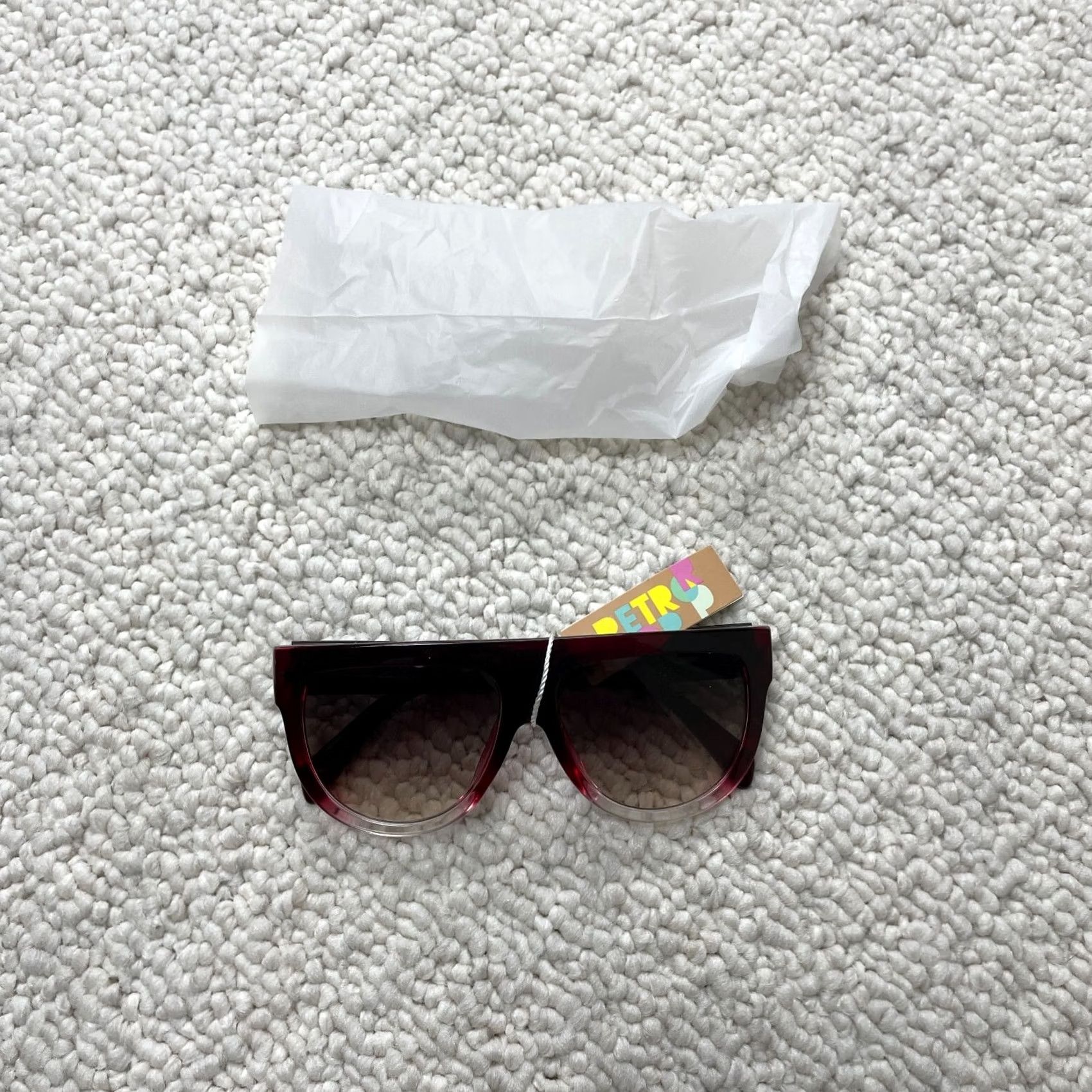 Etro Retro Pop Unisex Sunglasses Square Red UV400 Mirrored Plastic Frame Multicolor Lens Sun Protection Size ONE SIZE - 2 Thumbnail