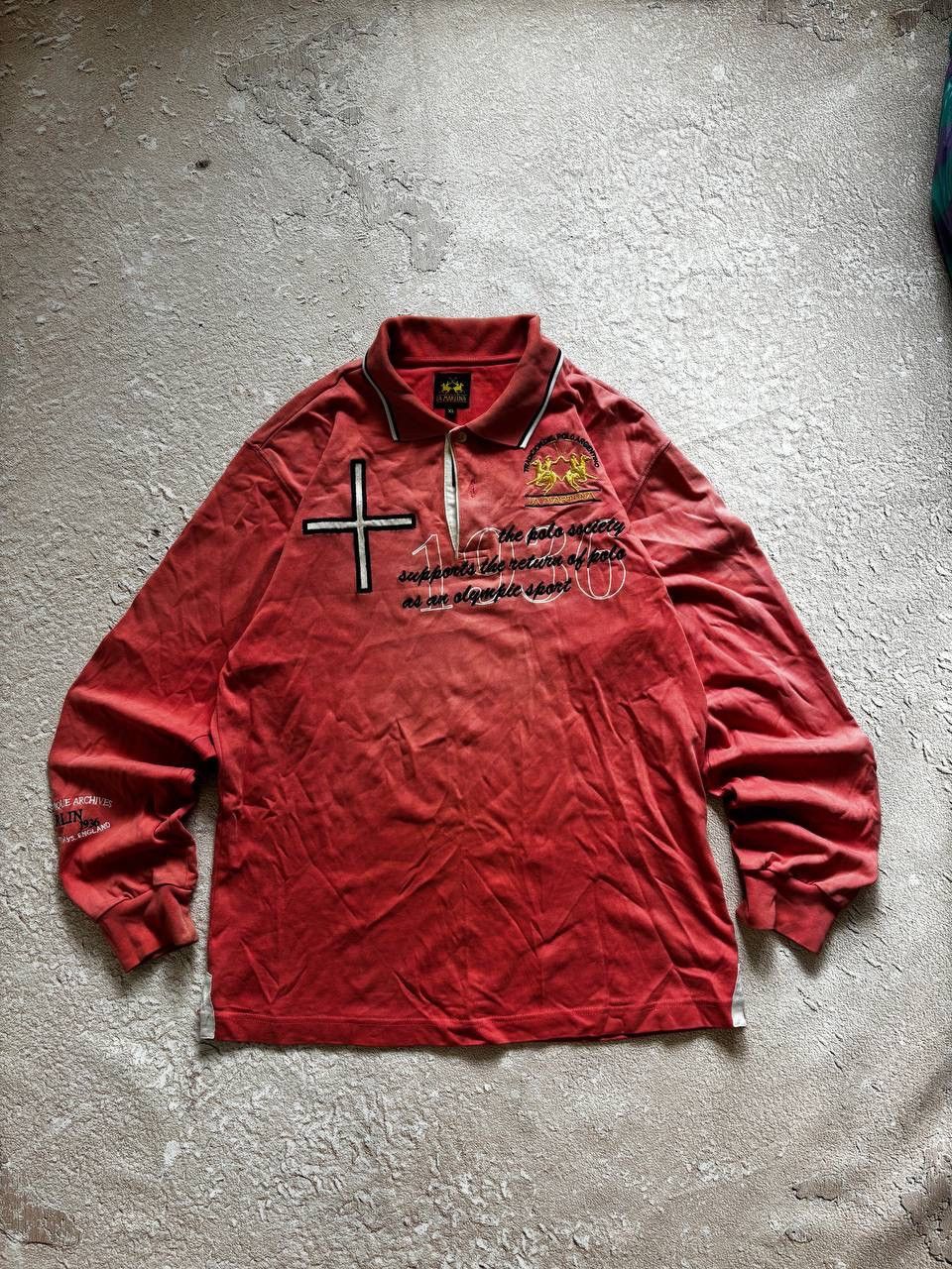Japanese Brand × Vintage Polo Ralph Lauren style distressed rugby sweatshirt Size US XL / EU 56 / 4 - 1 Thumbnail
