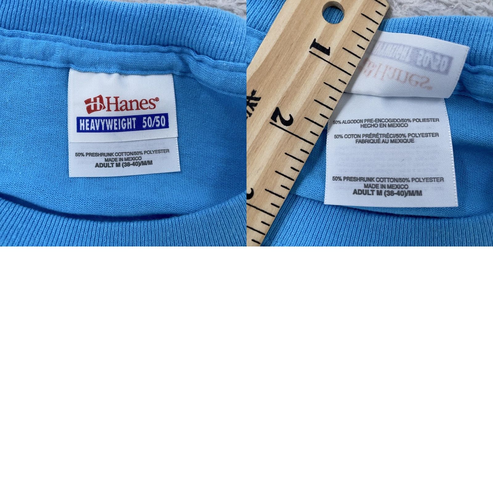 Hanes VINTAGE Hanes Blank Blue Shirt Mens M 50/50 Cotton Polyester Crewneck Tee Shirt Size US M / EU 48-50 / 2 - 8 Thumbnail