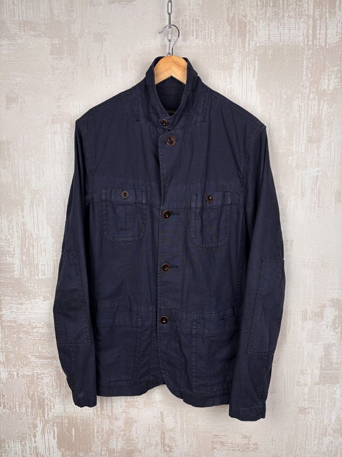 Pretty Green Pretty Green Linen / Cotton Pockets Jacket Navy Size US L / EU 52-54 / 3 - 10 Thumbnail