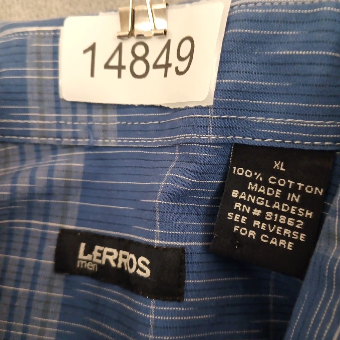 Vintage LERROS Shirt Mens XL Blue Plaid Short Sleeve Button-Up Cotton Size US XL / EU 56 / 4 - 8 Thumbnail
