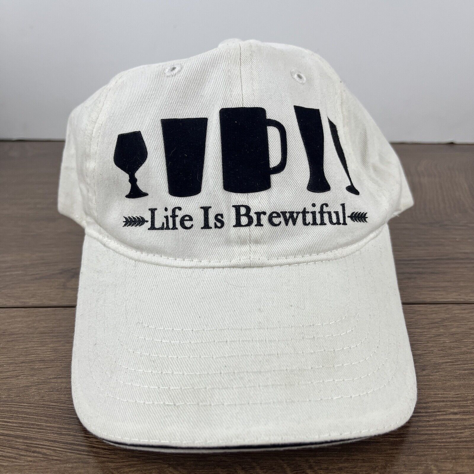 Other Life is Brewtiful Hat Brewtiful White Hat Adjustable Adult S Size ONE SIZE - 4 Thumbnail
