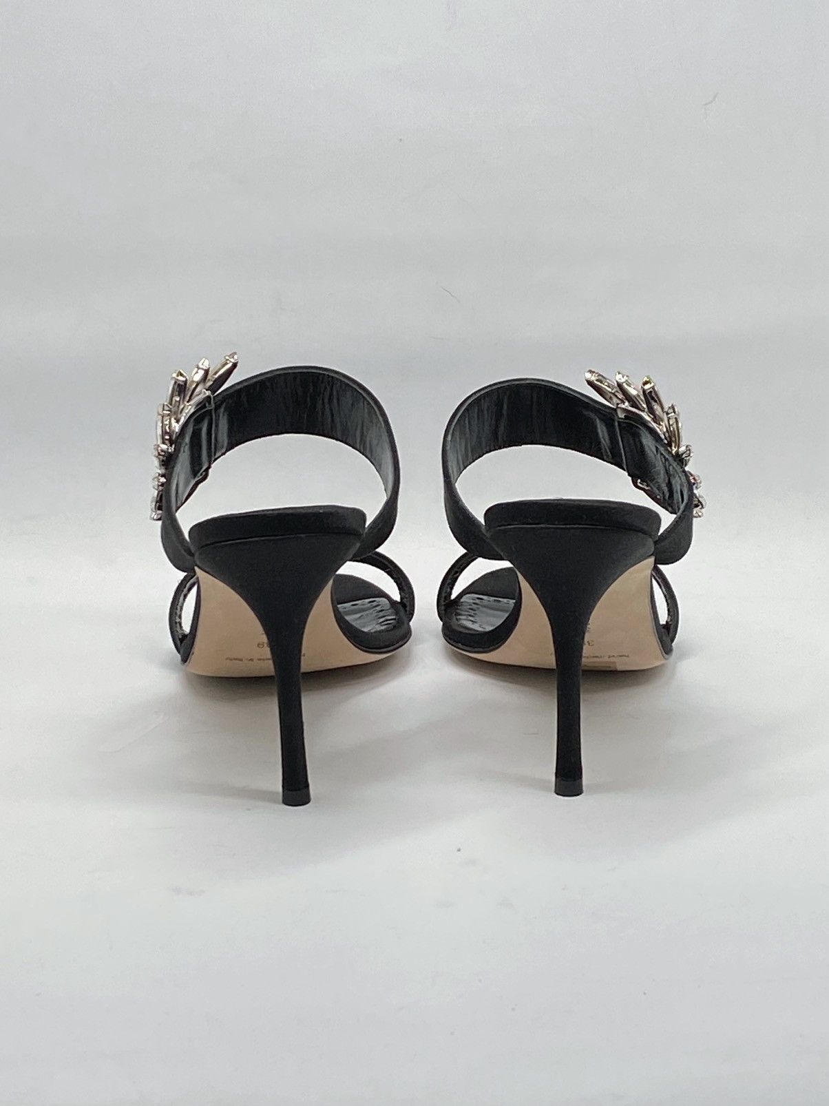 Manolo Blahnik Manolo Blahnik Crystal-Embellished Satin Sandals size 39 Size US 9 / IT 39 - 9 Thumbnail