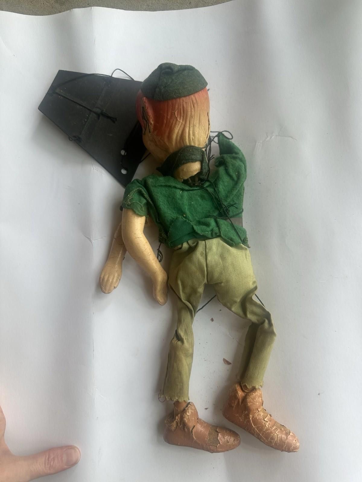 Designer Antique Vintage Peter Pan Puppet Wooden & Plaster Size ONE SIZE - 6 Thumbnail