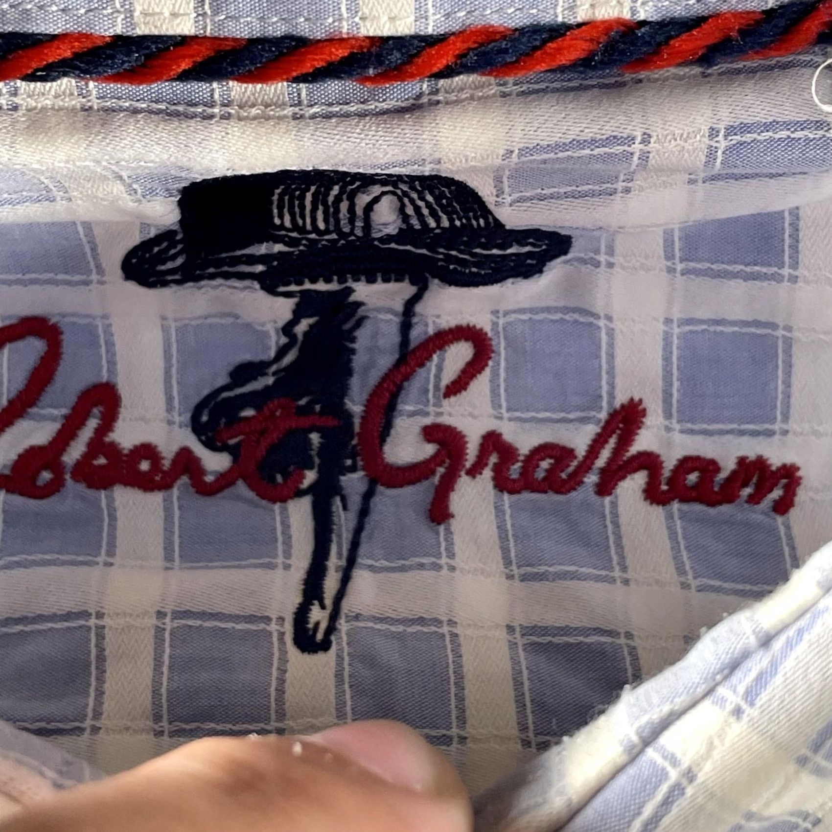 Robert Graham VINTAGE? No. Robert Graham Shirt Mens XL Blue White Check Long Sleeve Button Classic Fit Size US XL / EU 56 / 4 - 4 Thumbnail