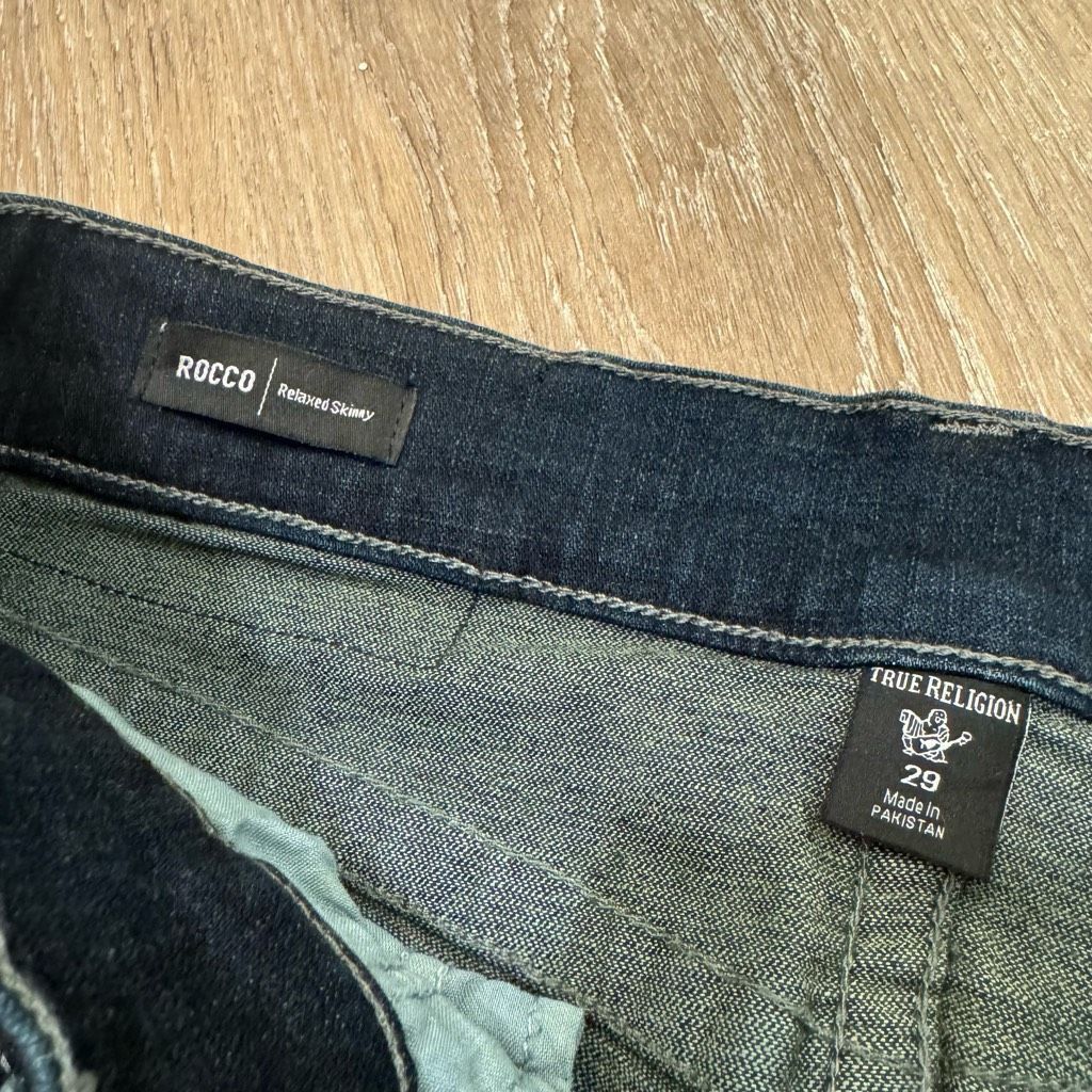 True Religion True Religion Rocco Relaxed Skinny Jeans Embroidered Women 2 Size 29" - 4 Thumbnail