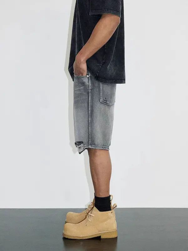 Japanese Brand VIBE Street skateboard hip hop ripped washed denim shorts Size US 34 / EU 50 - 3 Thumbnail