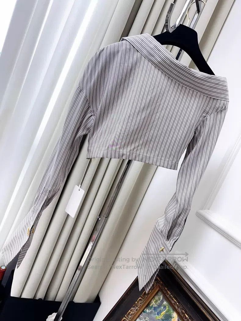 Fendi Fendi Off-Shoulder Striped Shirt Size XXS / US 00 / IT 34 - 2 Thumbnail