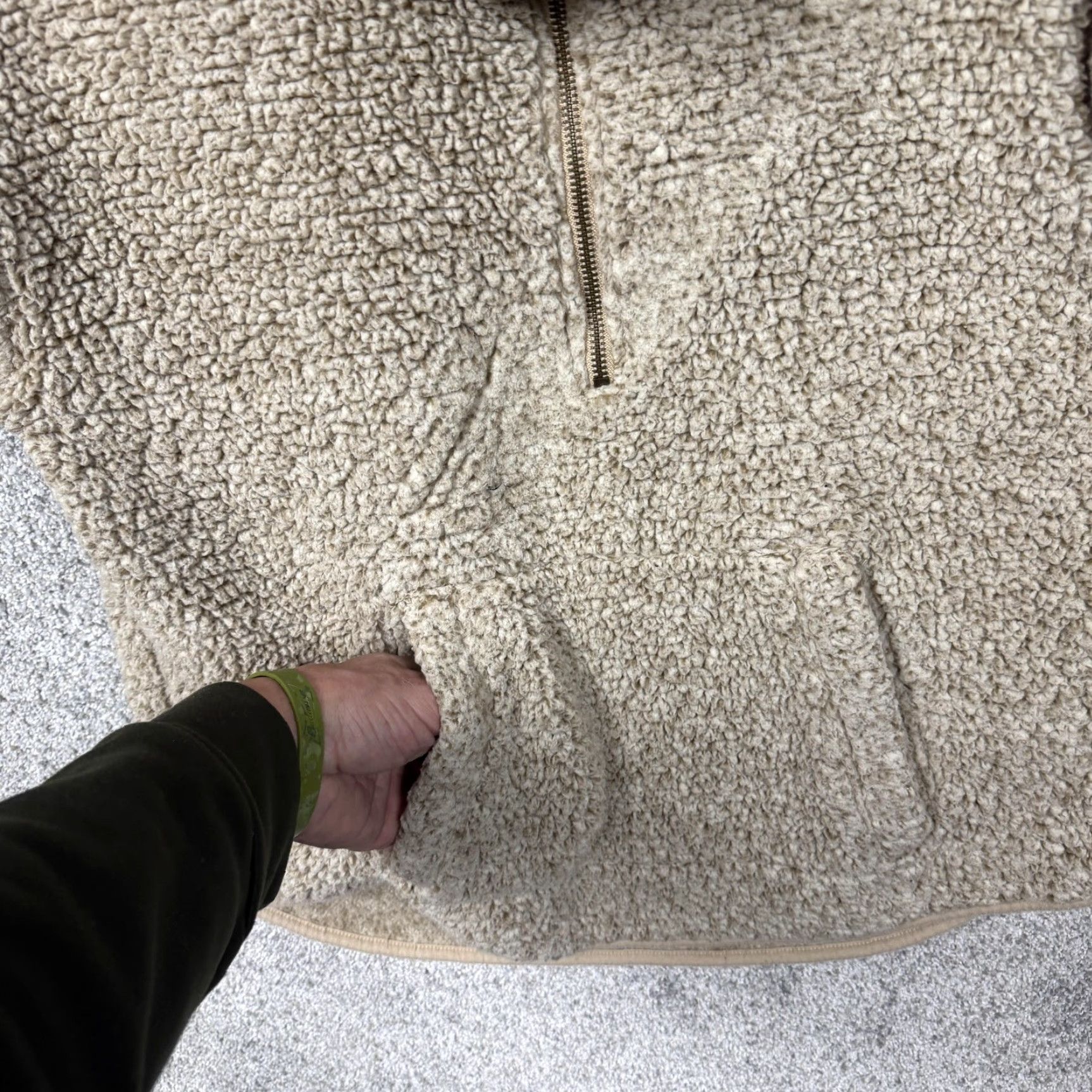 Old Navy Old Navy Jacket Womens XS Beige Sherpa Fleece Zip Gorpcore Outdoorsy Pullover Size XS / US 0-2 / IT 36-38 - 5 Thumbnail