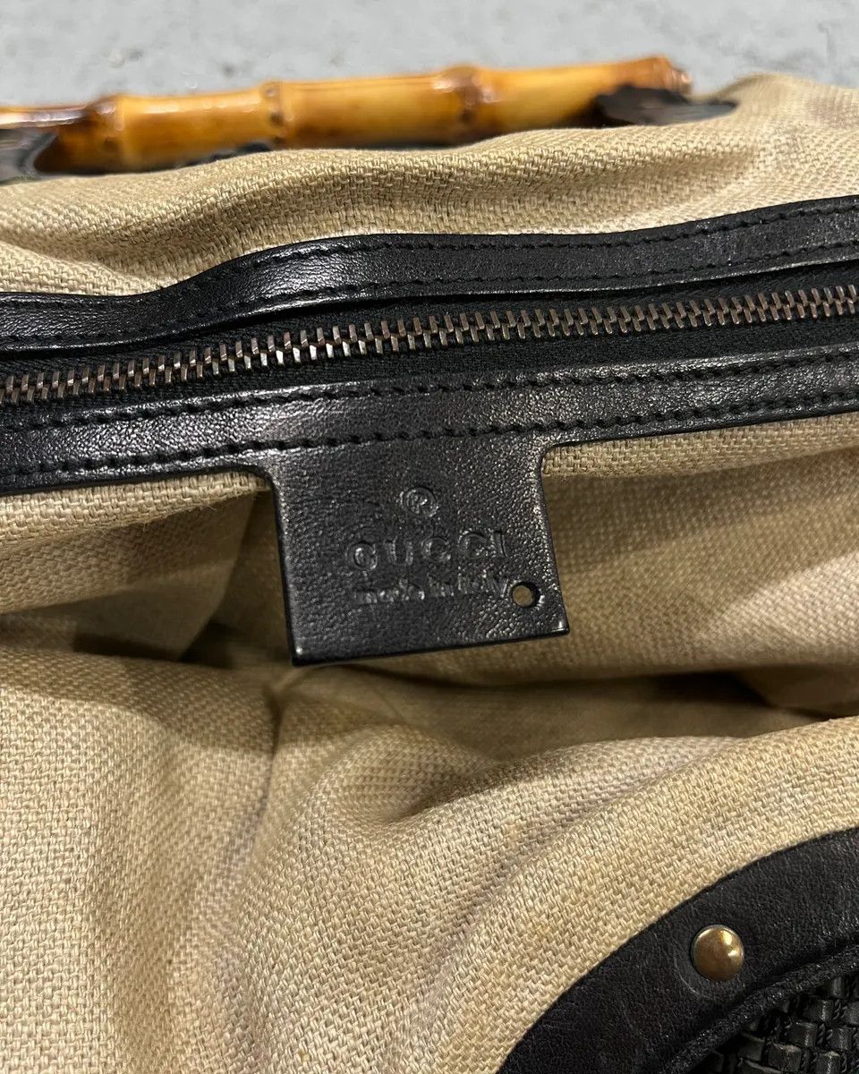 Gucci 2000s Gucci Black Bamboo Handle Hobo Bag Size ONE SIZE - 10 Thumbnail