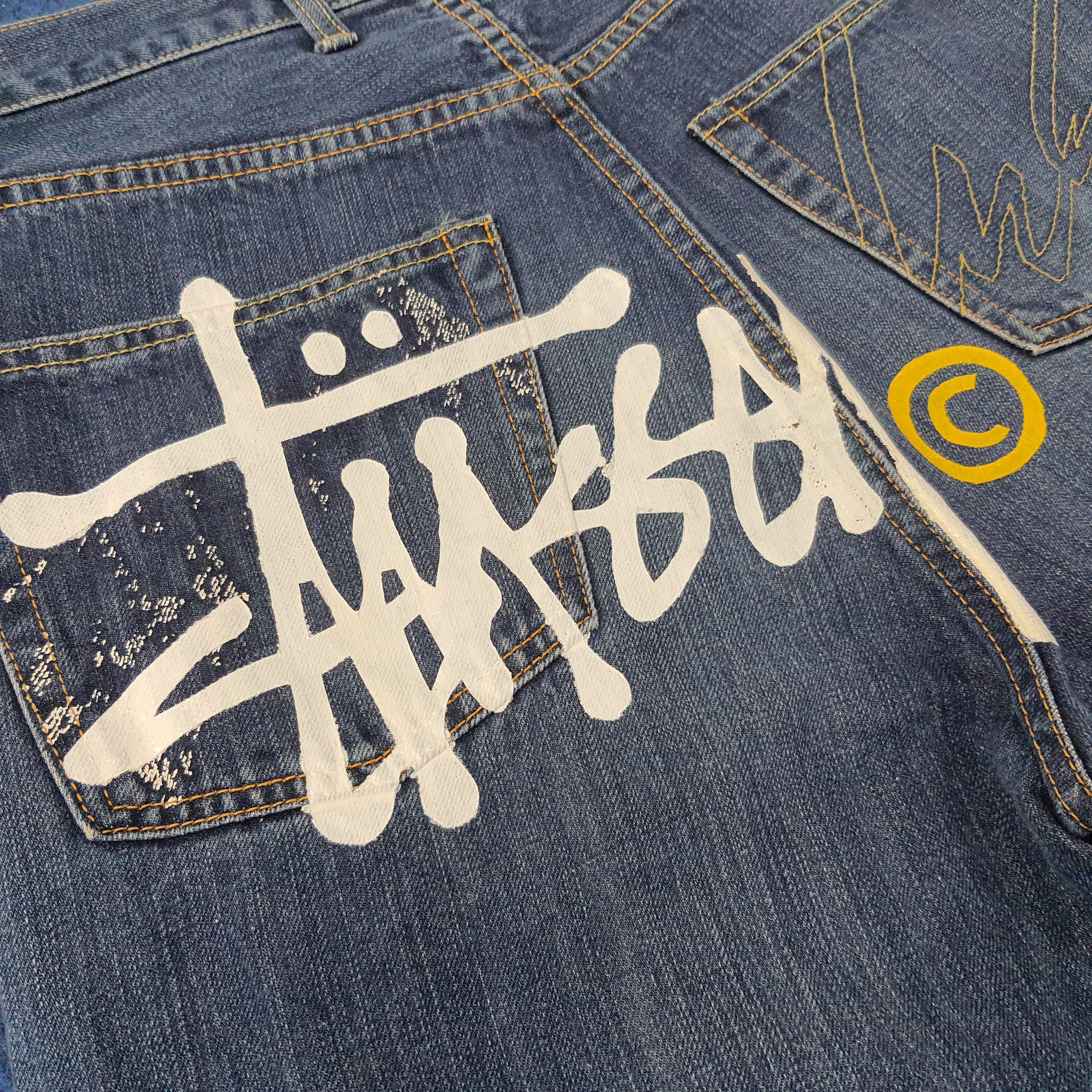 Vintage Stussy x Futura Rare Custom Logo Jeans C228N33