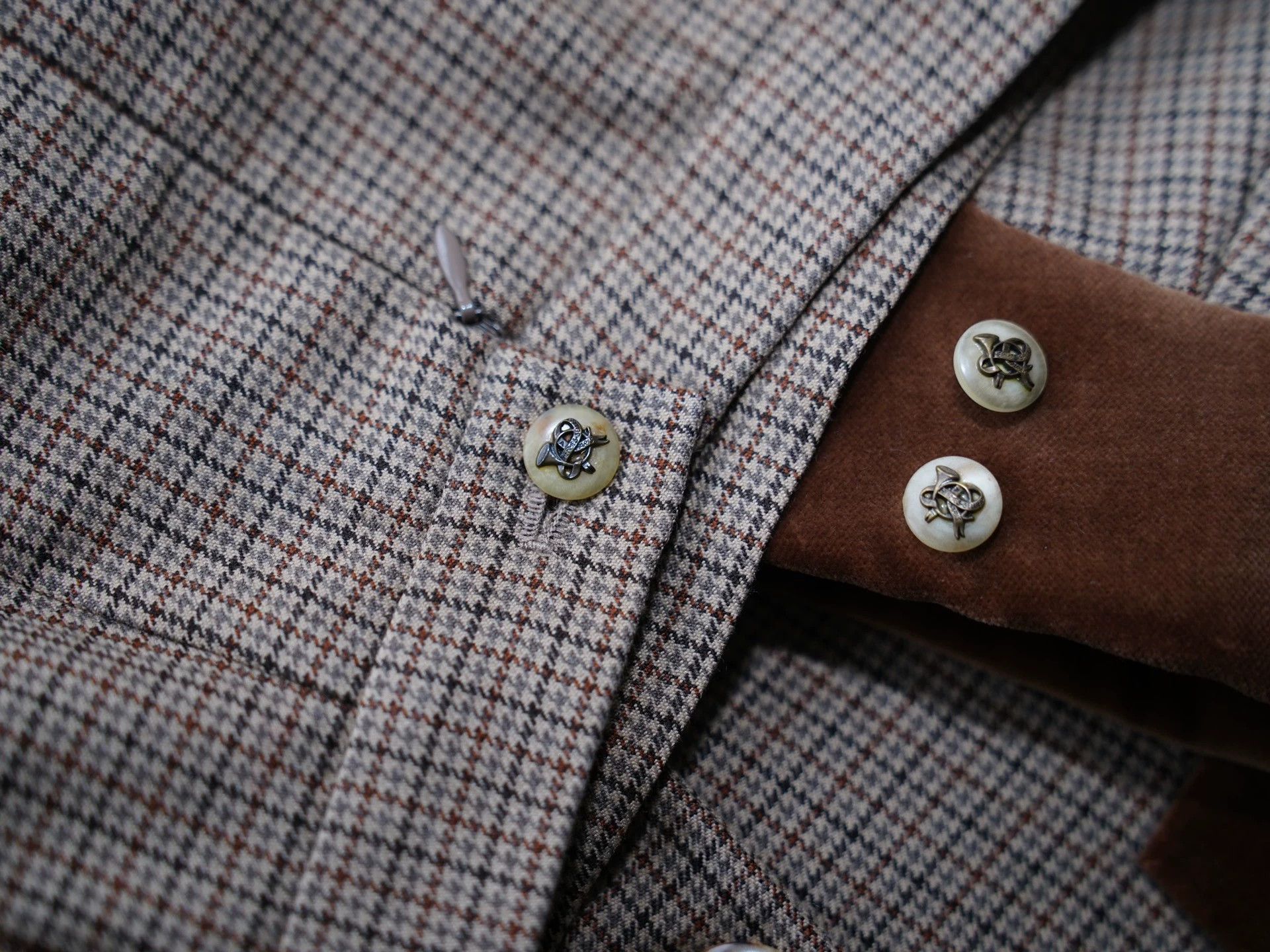 Hermes Hermes Vtg Wool Check Velvet Suit Skirt Set FR40 M-L Size M / US 6-8 / IT 42-44 - 6 Thumbnail