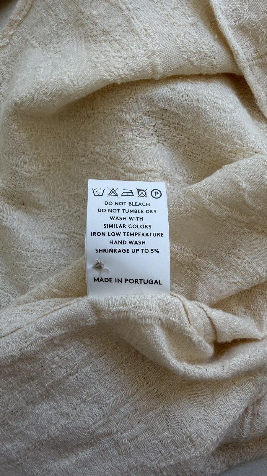 Sunflower ‘Ace’ Textured Cream Cotton Boxy Fit Shirt Size US M / EU 48-50 / 2 - 12 Thumbnail