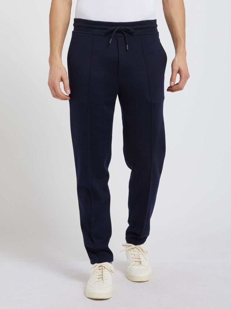 Brunello Cucinelli o1w1db10825 Pressed-Crease Drawstring Pants in Navy Blue Size US 30 / EU 46 - 1 Preview