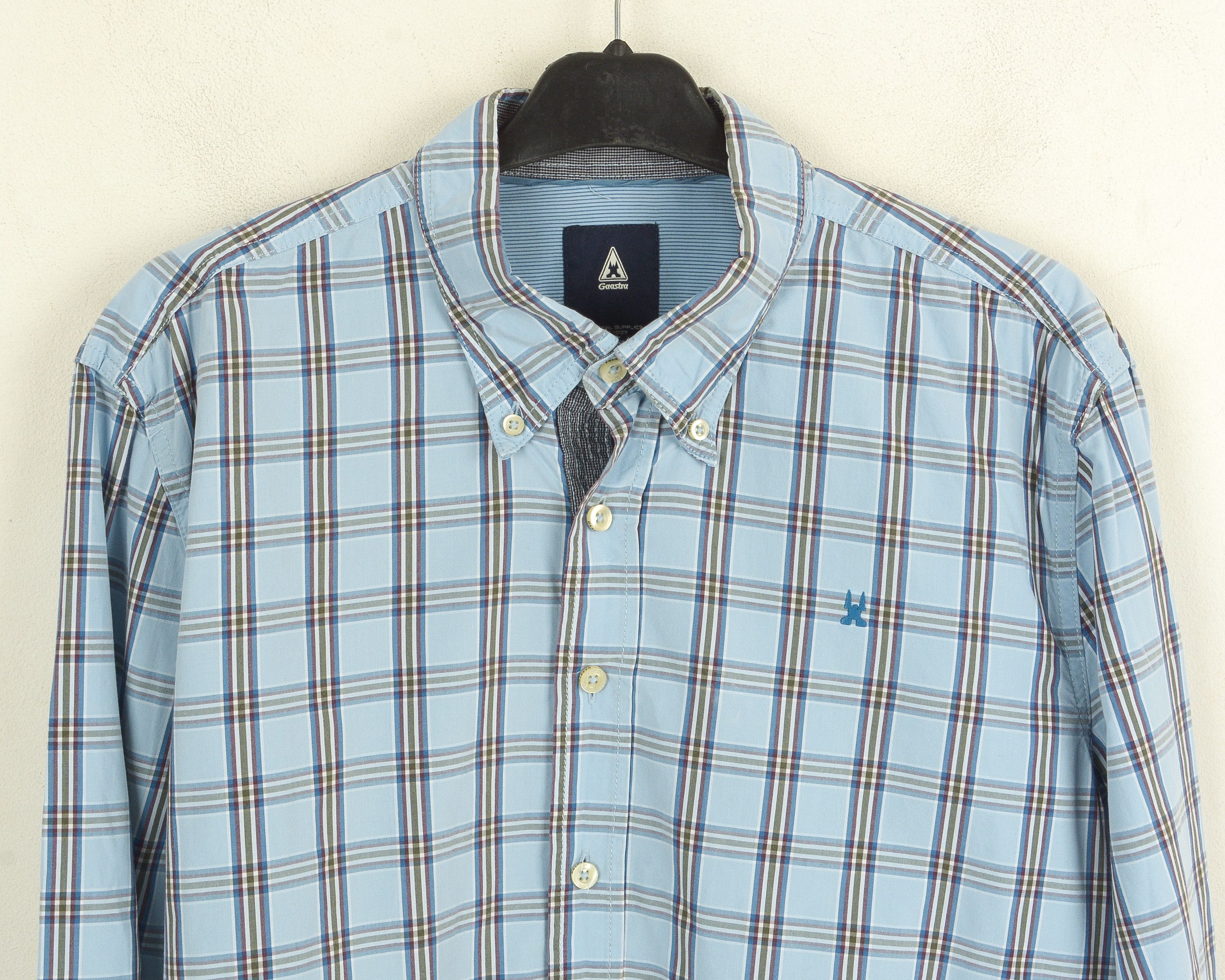 Designer GAASTRA Shirt Cotton Casual Checked Plaid Collar Size US XL / EU 56 / 4 - 2 Thumbnail