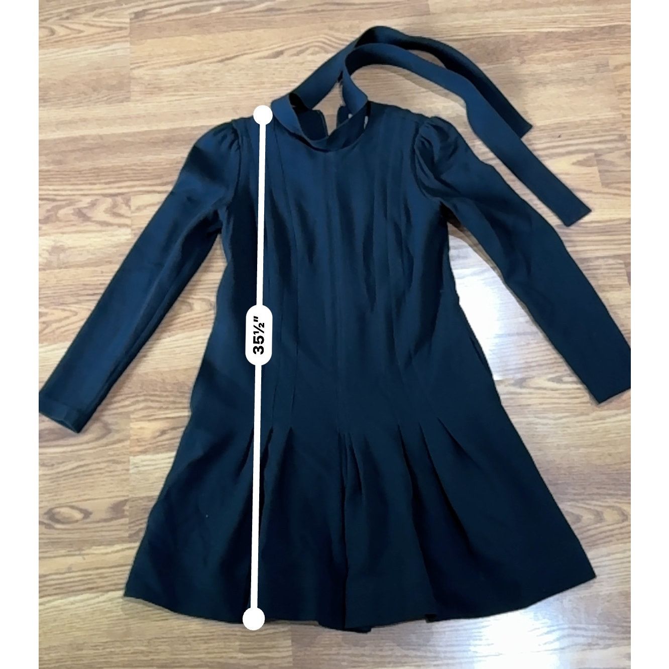 Lela Rose Lela Rose black long sleeve wool blend flounced dress size 0 Size XS / US 0-2 / IT 36-38 - 8 Thumbnail