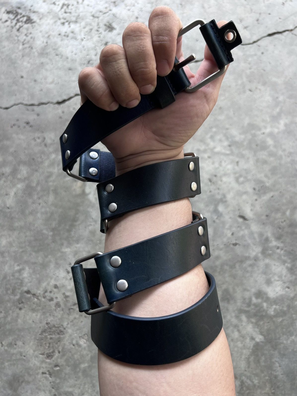 Marithe + Francois Girbaud Very Rare Marithé + François Girbaud Leather Belt Size 32 - 2 Thumbnail