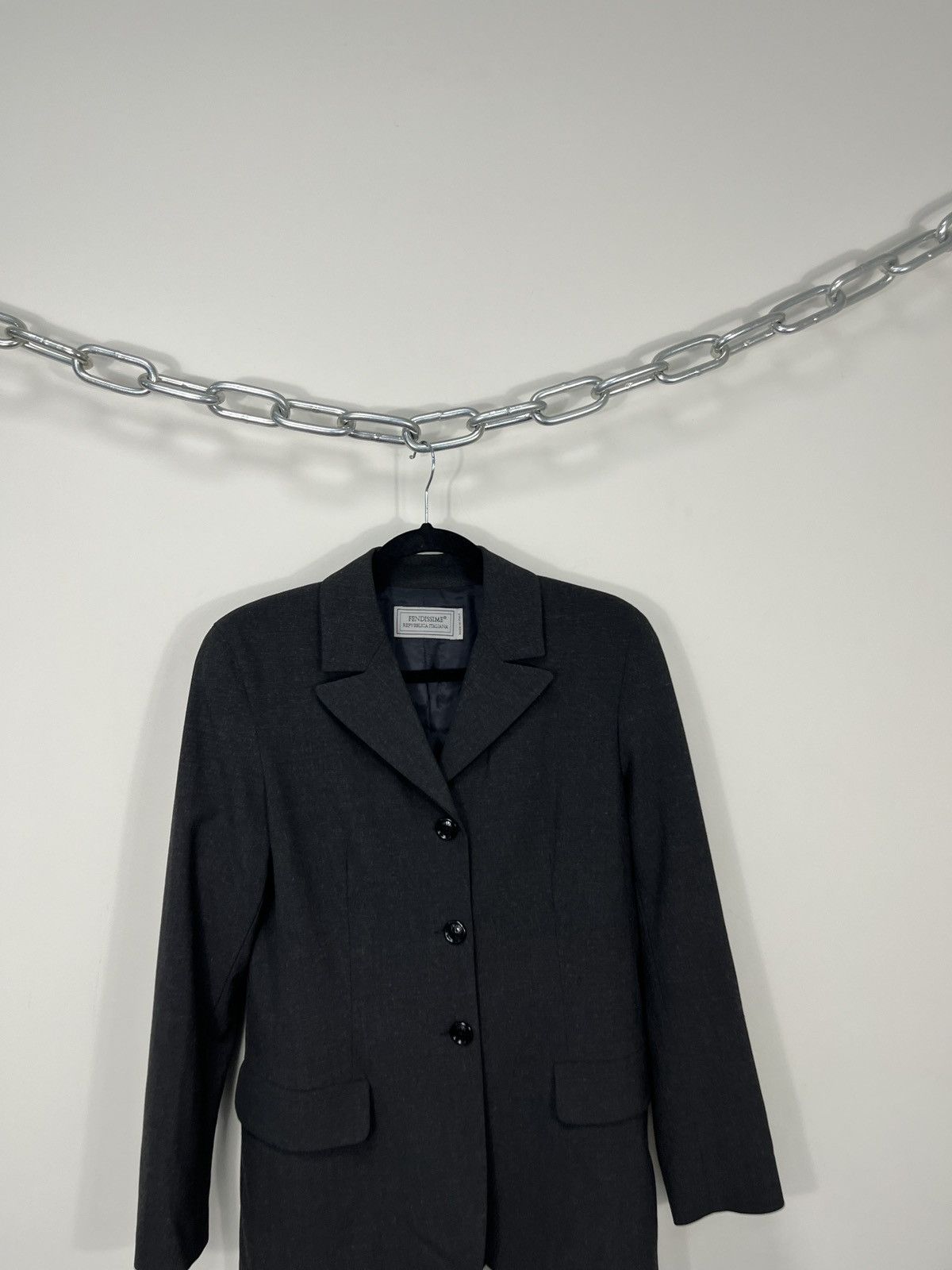 Fendi Fendissime Luxury Grey Viscose Fendi Blazer Jacket Size M / US 6-8 / IT 42-44 - 2 Thumbnail