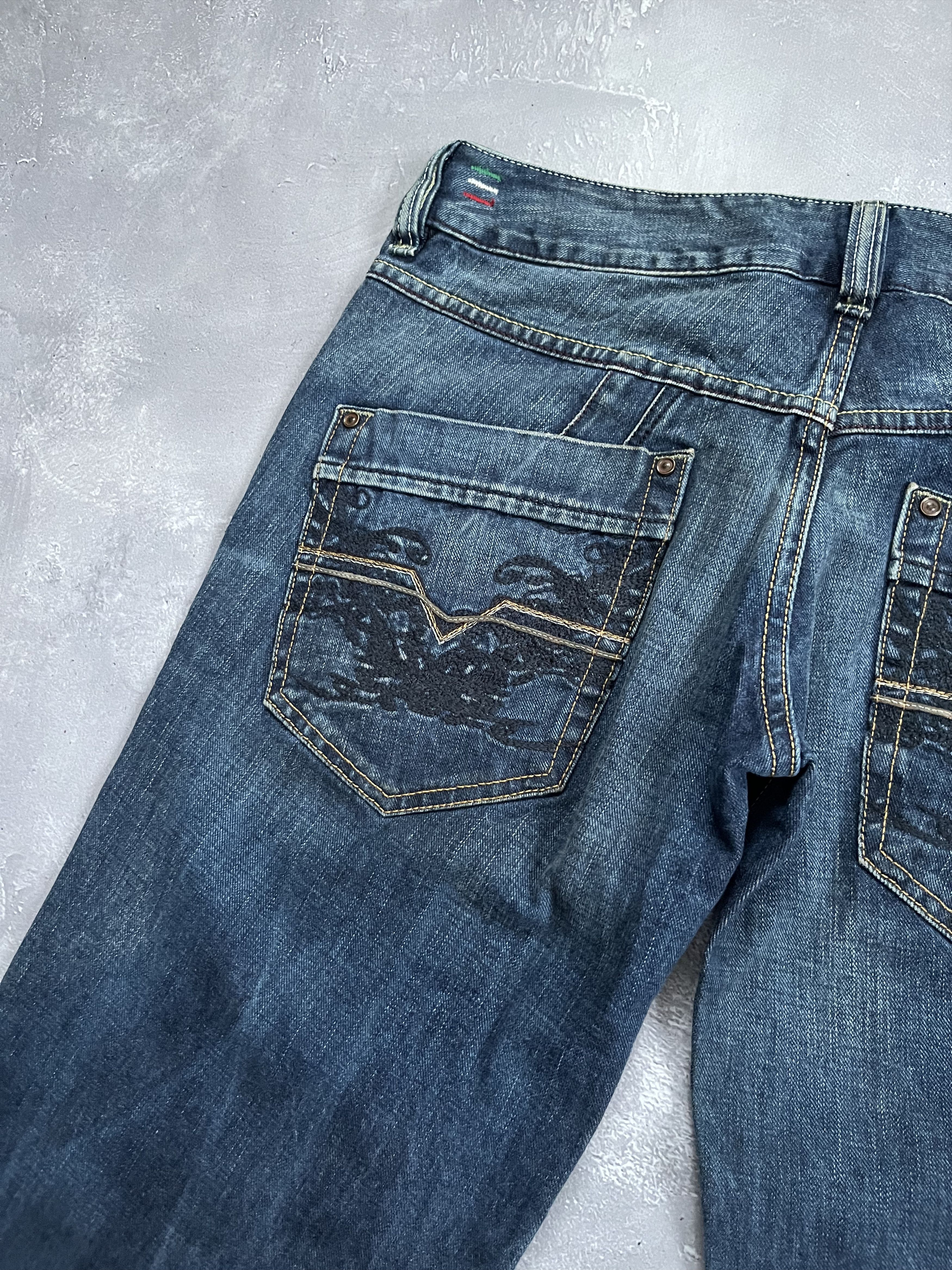 Diesel DIESEL PACEE BLUE JEANS Wide Leg Logo Embroidered Vintage Size 30" / US 8 / IT 44 - 5 Thumbnail
