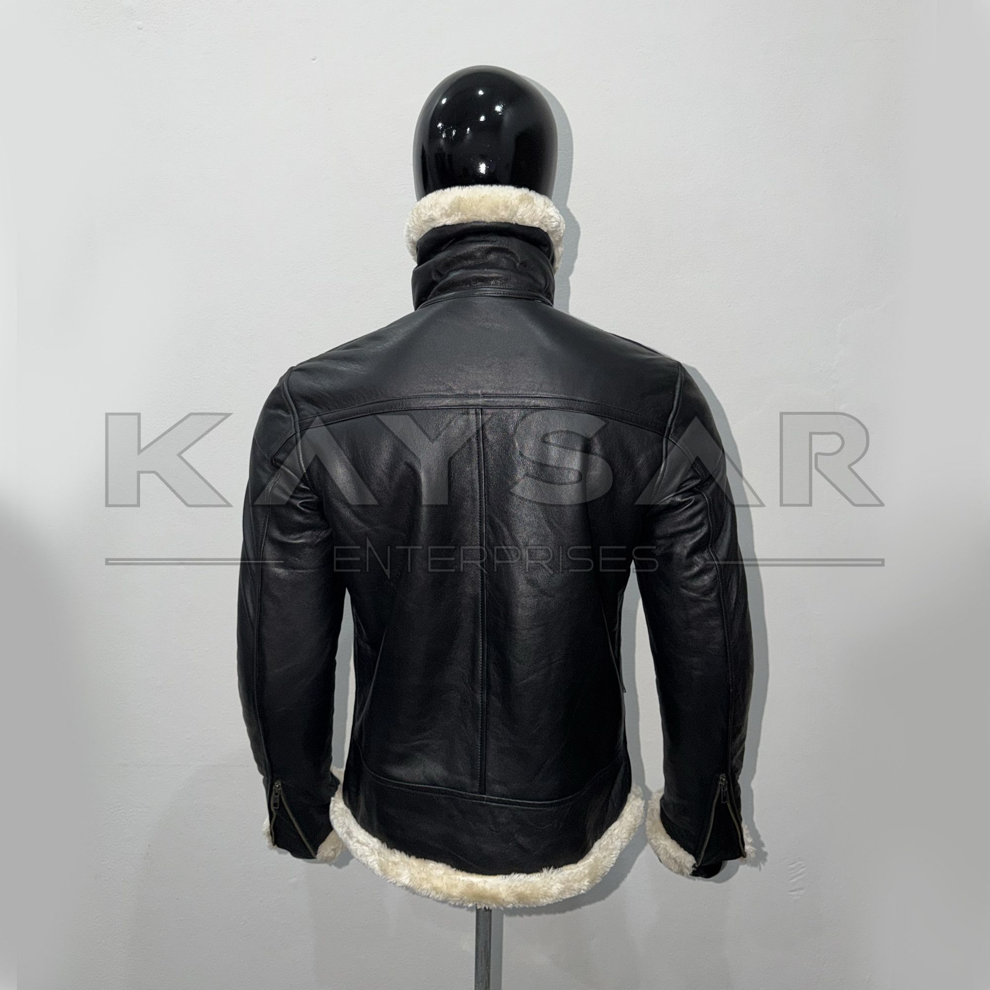 Other Black Shearling Aviator Leather Jacket B3 Pilot Style. Size US L / EU 52-54 / 3 - 6 Thumbnail