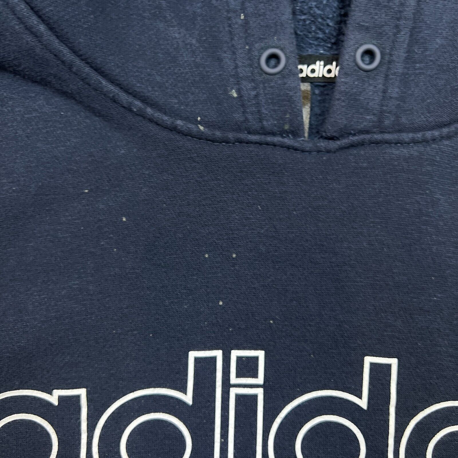 Adidas × Vintage Adidas Hoodie Essentials Distressed Hooded Sweatshirt Size US L / EU 52-54 / 3 - 4 Thumbnail