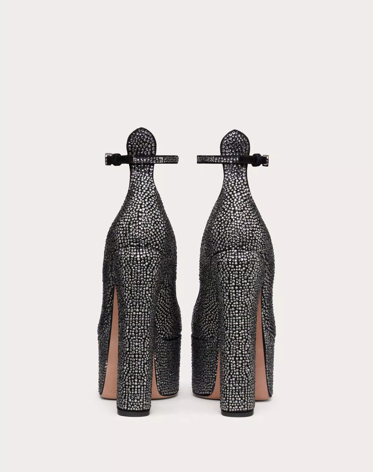 Valentino o1s1wg111125 Tan-Go Pumps Sandals with Crystals in Black Size US 12 / IT 42 - 3 Thumbnail